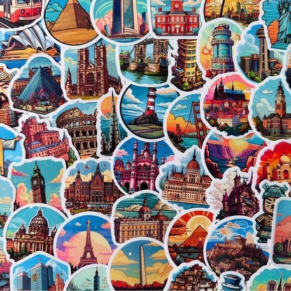 World Famous Landmarks Sticker Bundle - Picture 1 of 15
